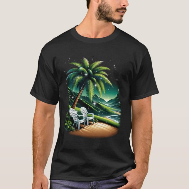 Camiseta Más fotos Puerto Rico Serene Beach View Palm Tree (Anverso)