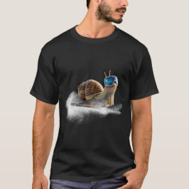 Camiseta Más fría que el resto, el caracol con snowboard.