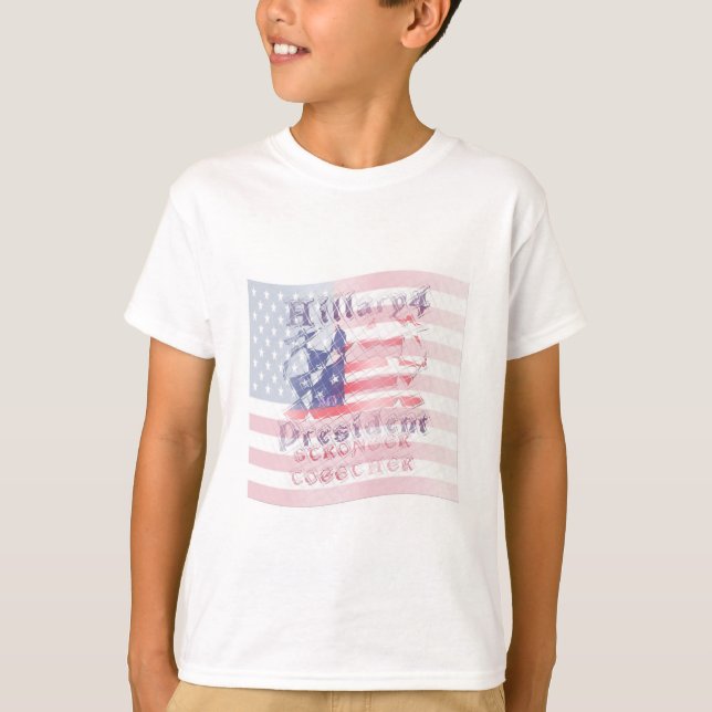 Camiseta Más fuerte juntos USA Hillary 4 Presidente America (Anverso)