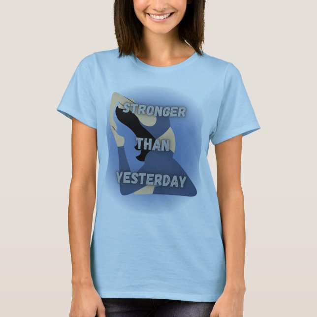 Camiseta Más fuerte que ayer - Gimnasio Motivacional Tee (Anverso)