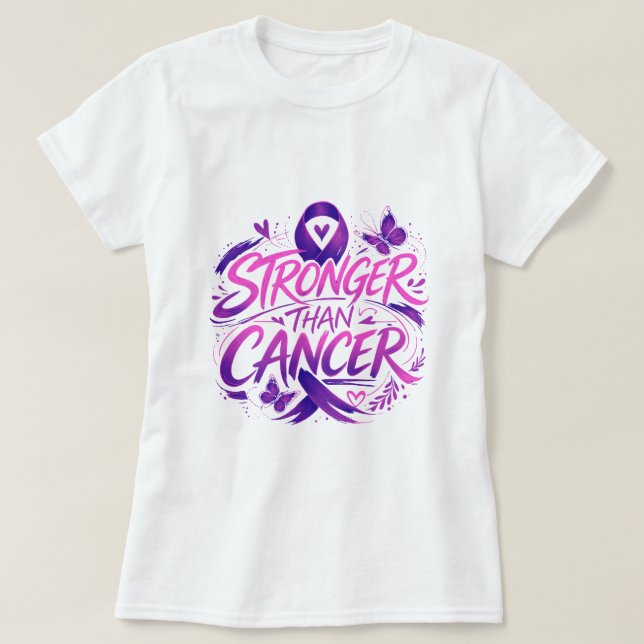 Camiseta Más Fuerte Que El Cáncer (Diseño del anverso)