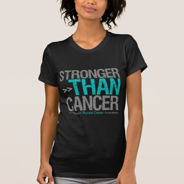 Camiseta Más fuerte que el cáncer - Cáncer tiroideo (Anverso)