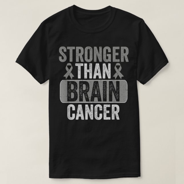 Camiseta Más fuerte que el cáncer de cerebro Sensibilizació (Diseño del anverso)