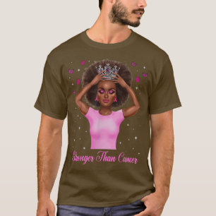 Camiseta Más fuerte que el cáncer de mama Reina negra