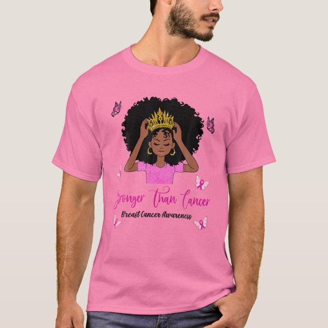 Camiseta Más fuerte que el cáncer de mama Reina negra (Anverso)