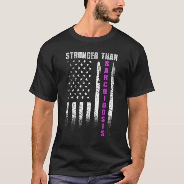 Camiseta Más Fuerte Que La Sarcoidosis Patriótica Sarcoidos (Anverso)