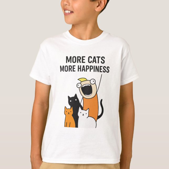 Camiseta Más gatos más felicidad (Anverso)
