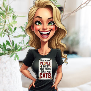 Camiseta Más Gente Gatos Gráficos divertidos