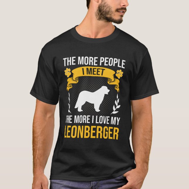 Camiseta Más gente que conozco más me encanta Leonberger Do (Anverso)