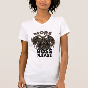 Camiseta Más Jefe Por Favor Calabera Demonio de Halloween H