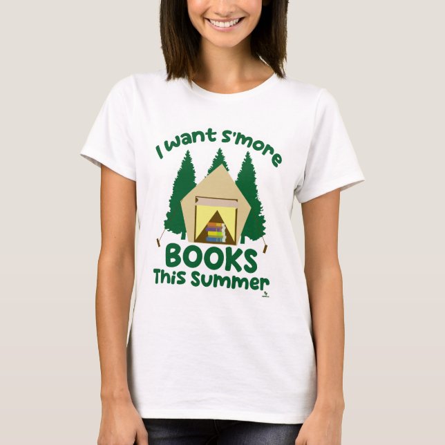 Camiseta Más libros de Smore lema divertido de verano (Anverso)