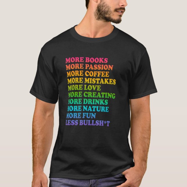 Camiseta Más Libros Más Pasión Más Café Más Errores (Anverso)