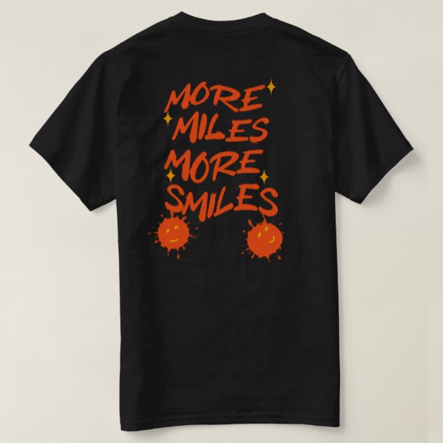 Camiseta Más millas más sonrisas (Reverso del diseño)