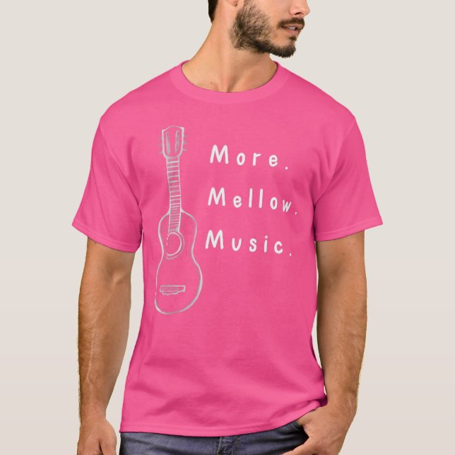 Camiseta Más música mellow (gráfico de guitarra) - Guit acú (Anverso)