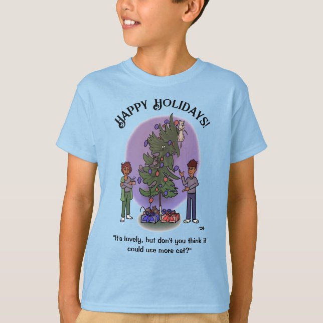 Camiseta Más Navidades gatos de niño (Anverso)