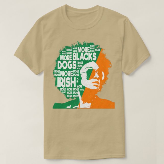 Camiseta Más negros más perros más antibandera irlandesa (Diseño del anverso)