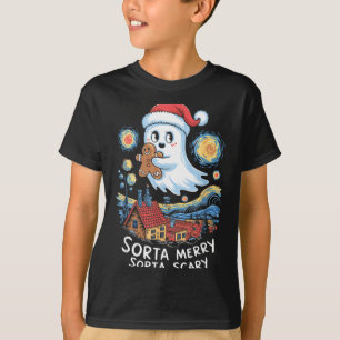 Camiseta Más o Menos Alegre Más o Menos Y Santa Fantasma Na