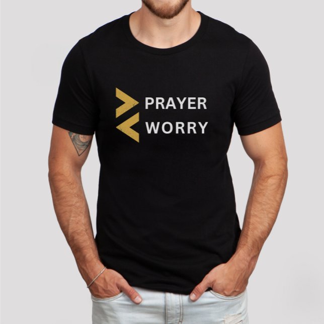 Camiseta Más oraciones menos preocupación por la fe cristia (Subido por el creador)