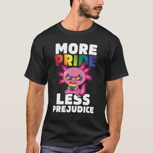 Camiseta Más Orgullo Menos Prejuicio A Axolotl Aliado LGBT  (Anverso)