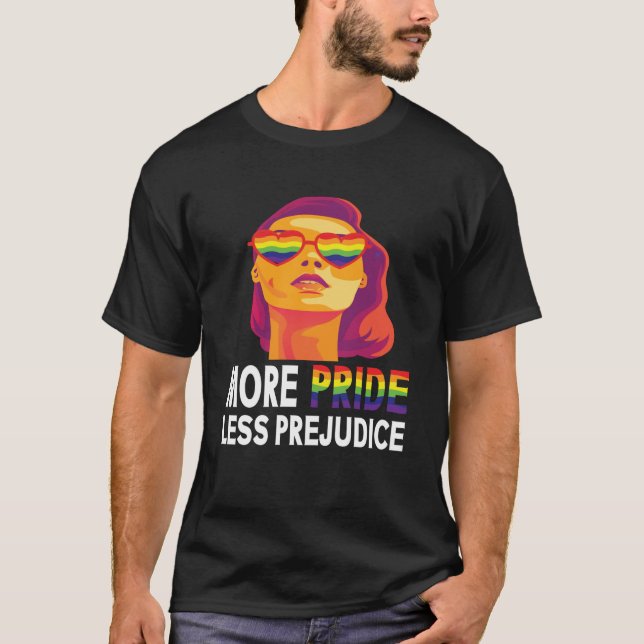 Camiseta Más Orgullo Menos Prejuicio Lgbt Gay Orgullo Ally  (Anverso)