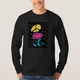Camiseta Más Paz Trippy Repetición Signo de Paz Cara Feliz 