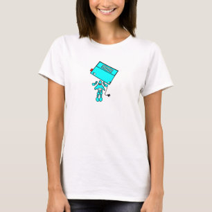 Camiseta más pequeño del chica del robot centrado