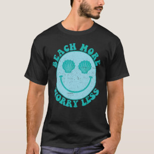 Camiseta Más preocupación en Retro Smile Face Beach