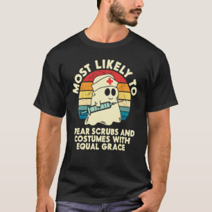 Camiseta Más Probable De Halloween Llevar Bata Y Disfraces