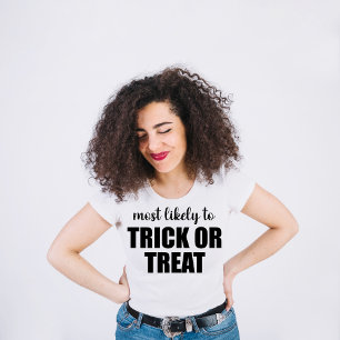 Camiseta Más Probable De Truco O Trato Divertido Halloween