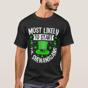 Camiseta Más Probable Que Inicie Las Travesuras Divertido S
