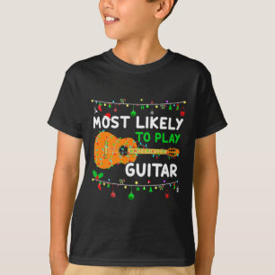 Camiseta Más Probable Que Toca la Guitarra Navidad Divertid