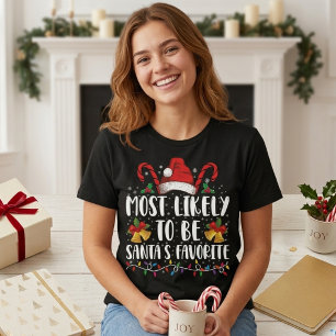 Camiseta Más Probable Ser el Favorito de Santa Navidad Dive