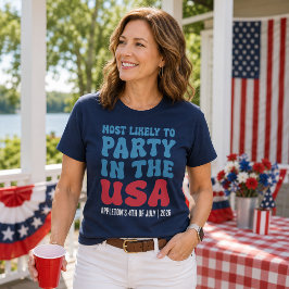 Camiseta Más Propenso a Festejar en EE. UU. Personalizado 
