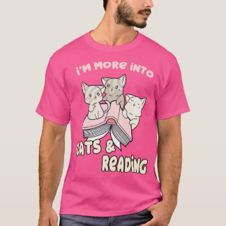 Camiseta Más Sobre Los Gatos Y La Lectura De Los Libros De