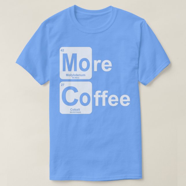 Camiseta Más tabla periódica del café (Diseño del anverso)
