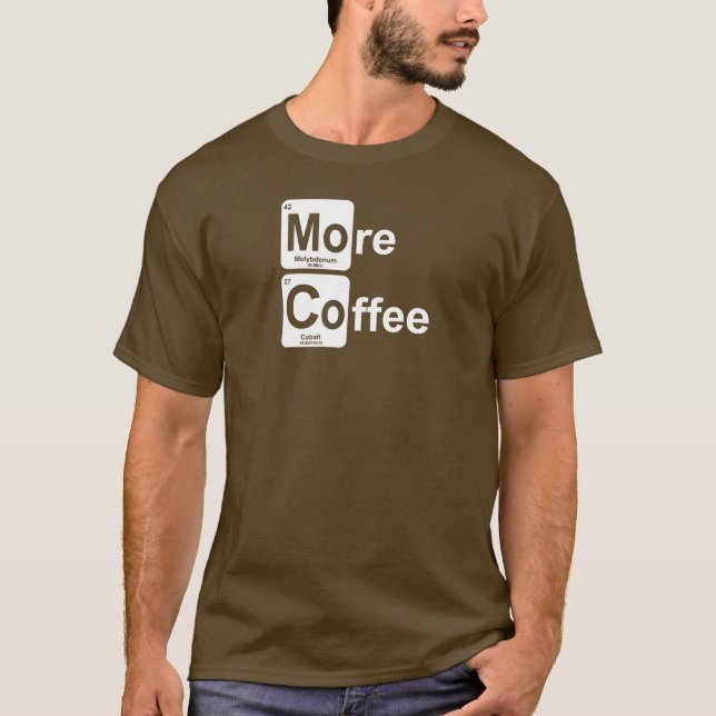 Camiseta Más tabla periódica del café (Anverso)