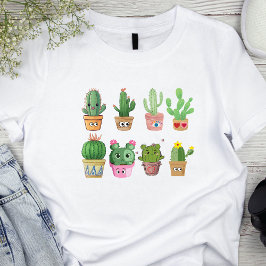 Camiseta Más Tee De Impresión De Cactus