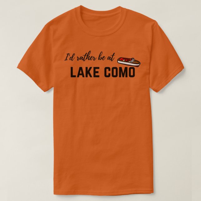 Camiseta Más vale estar en el lago Como Cursive Travel Ital (Diseño del anverso)