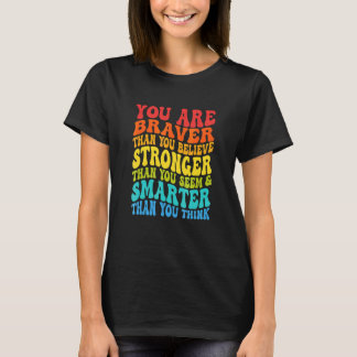 Camiseta Más valiente que tú crees inspiracional retro ondu