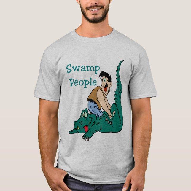 Camiseta Masaje cajún, lagarto, ciénaga (Anverso)