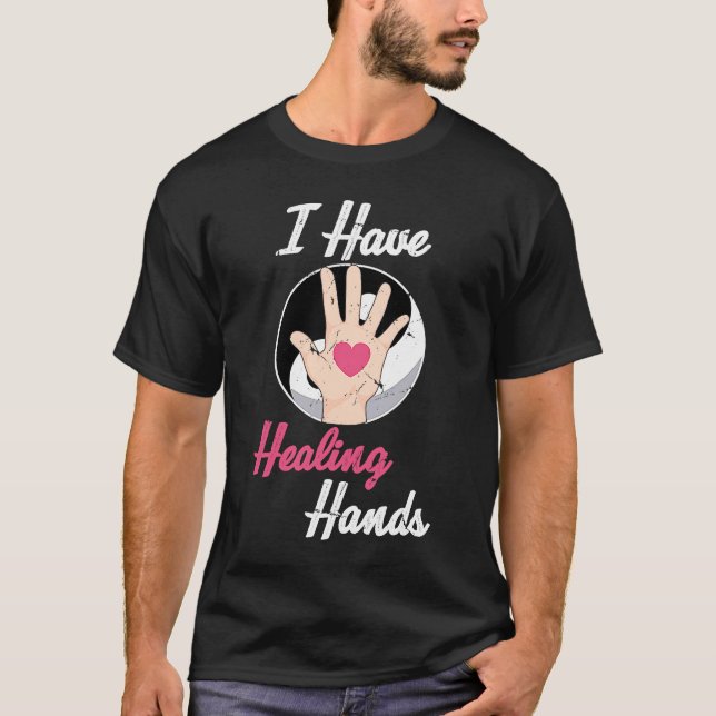 Camiseta Masajes Tengo Quirotro Terapista De Manos Curadora (Anverso)