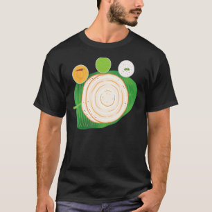 Camiseta Masala Dosa Idli Churtney Sobre La Hoja De Banana