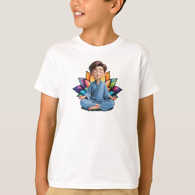 Camiseta Masc Infantil Básica Meditação-2 (Anverso)