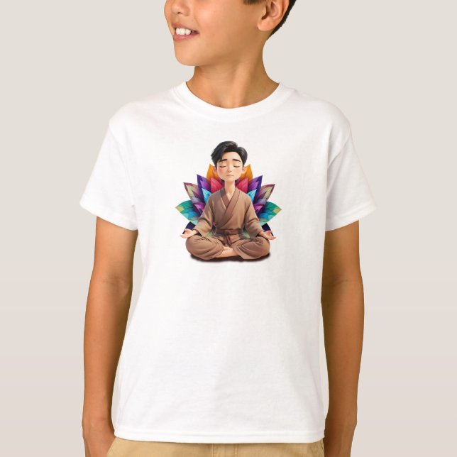 Camiseta Masc Infantil Básica Meditação-3 (Anverso)