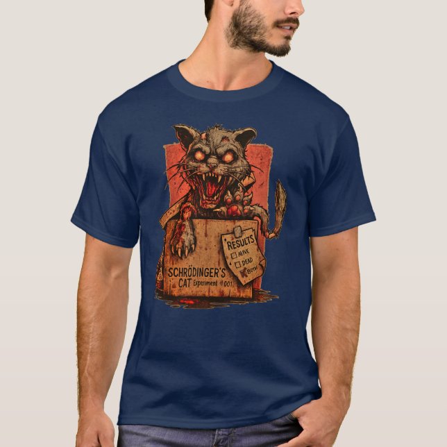 Camiseta Masc. Schrodinger's Zombie Cat - Front (Anverso)