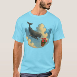 Camiseta Masc. Whale And Bowl Of Petunias - Front