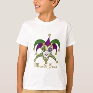 Camiseta Máscara colorida del Mardi Gras Jesters
