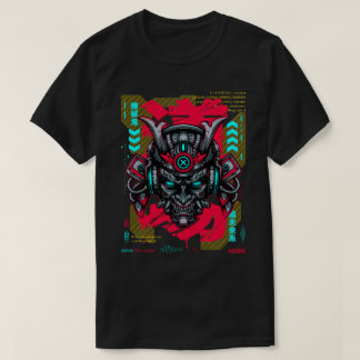 Camiseta Máscara Cyber Oni - Edición Dorada de Techwear Jap