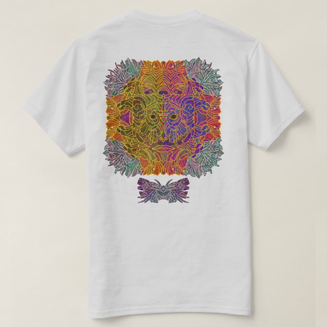 Camiseta Máscara de arrebato de sol inverso con motivo de p (Reverso del diseño)