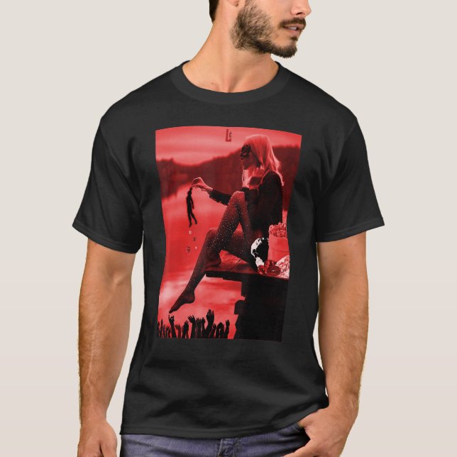 Camiseta Máscara De Arte Chica Con Diamantes Rojos Para Sie (Anverso)